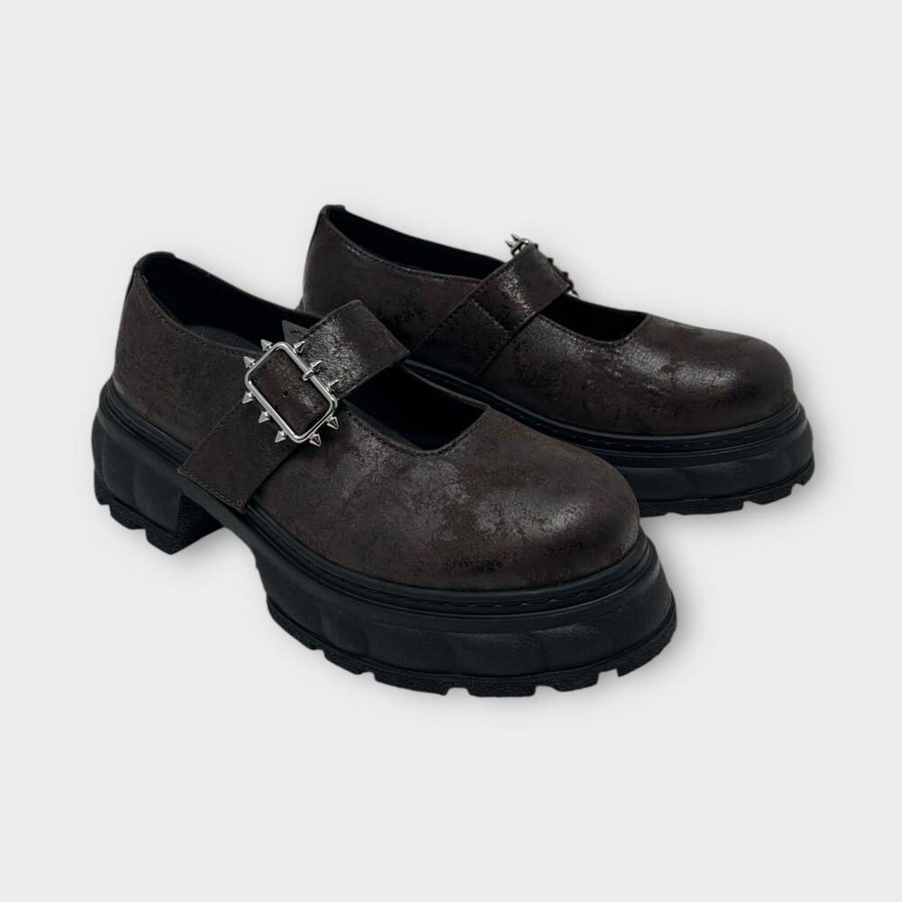 Viron Impulse Oxfords In 800 Brown Faux Leather Size 36 US 6